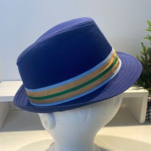 Little Maven Blue with Yellow Band Fadora Hat Boys Kids 4-5yrs